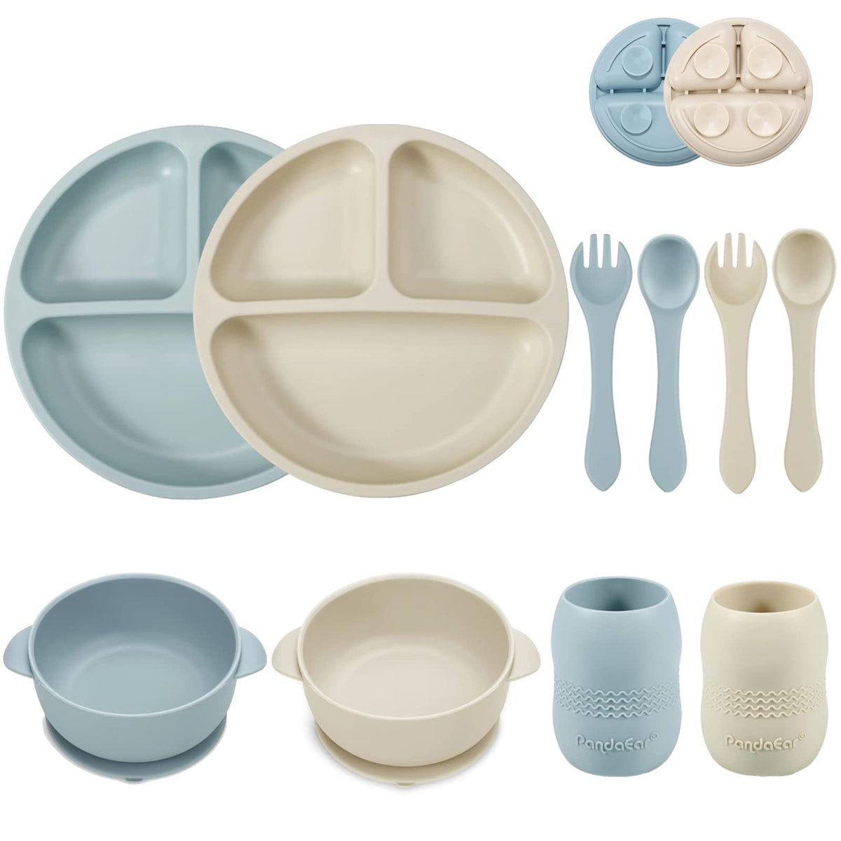 PandaEar divided suction plate offers three sections for organized meals.