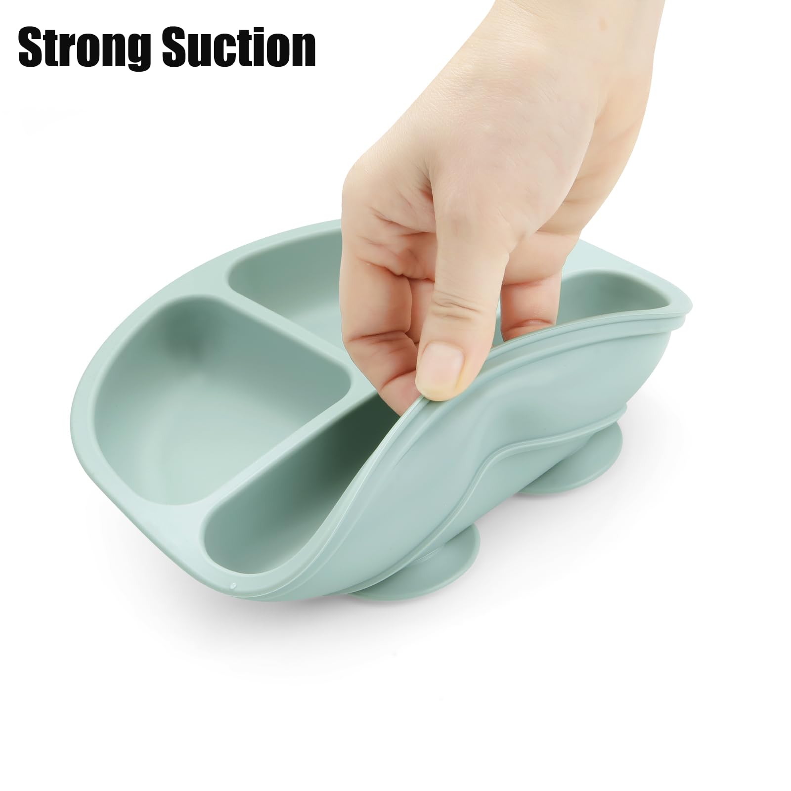PandaEar easy-clean smooth surfaces image highlights quick wipe-down after meals.