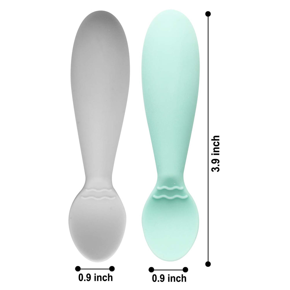 PandaEar fat-handle ergonomic grip helps little hands grasp comfortably during meals.