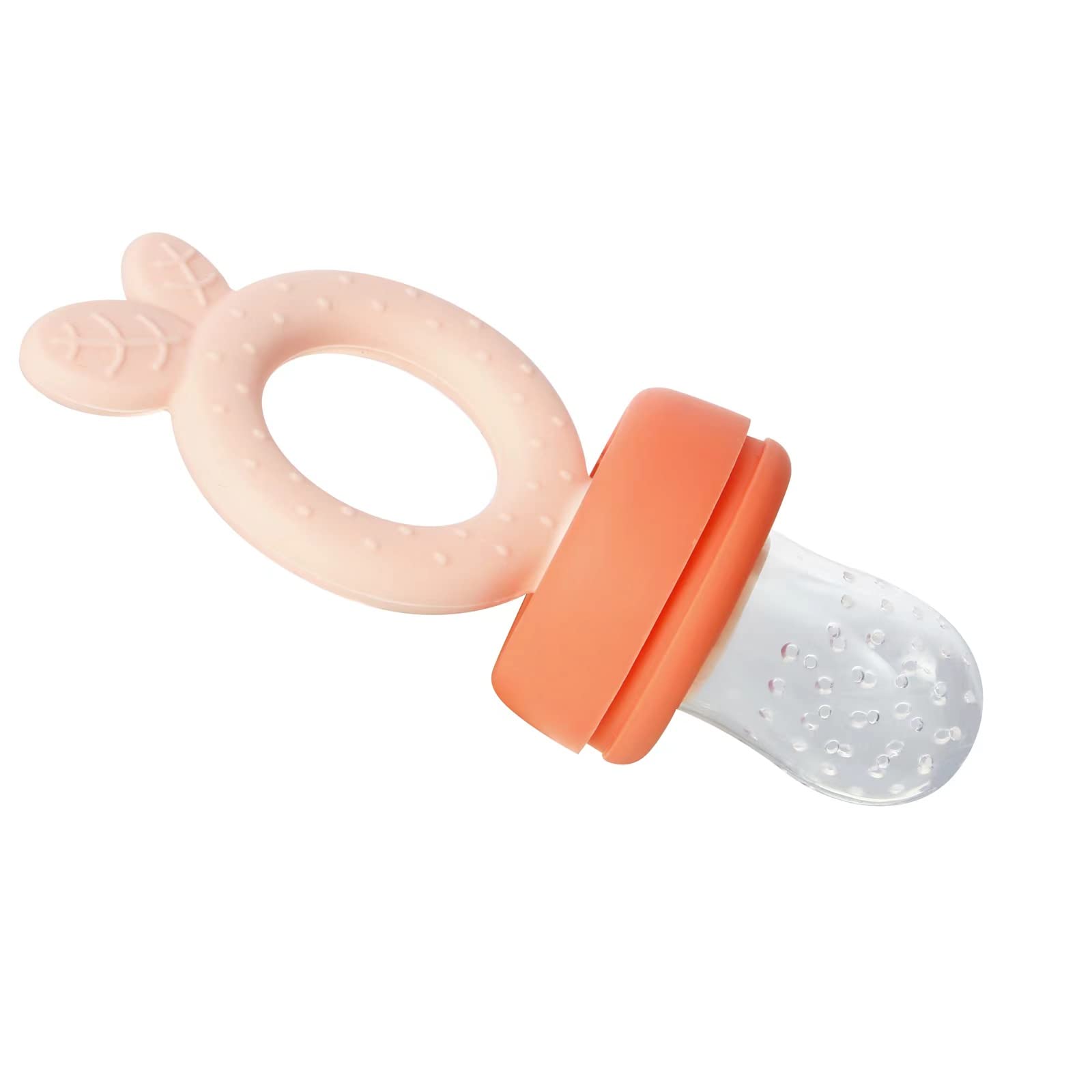 PandaEar textured surface on feeder aids gum massage during teething.