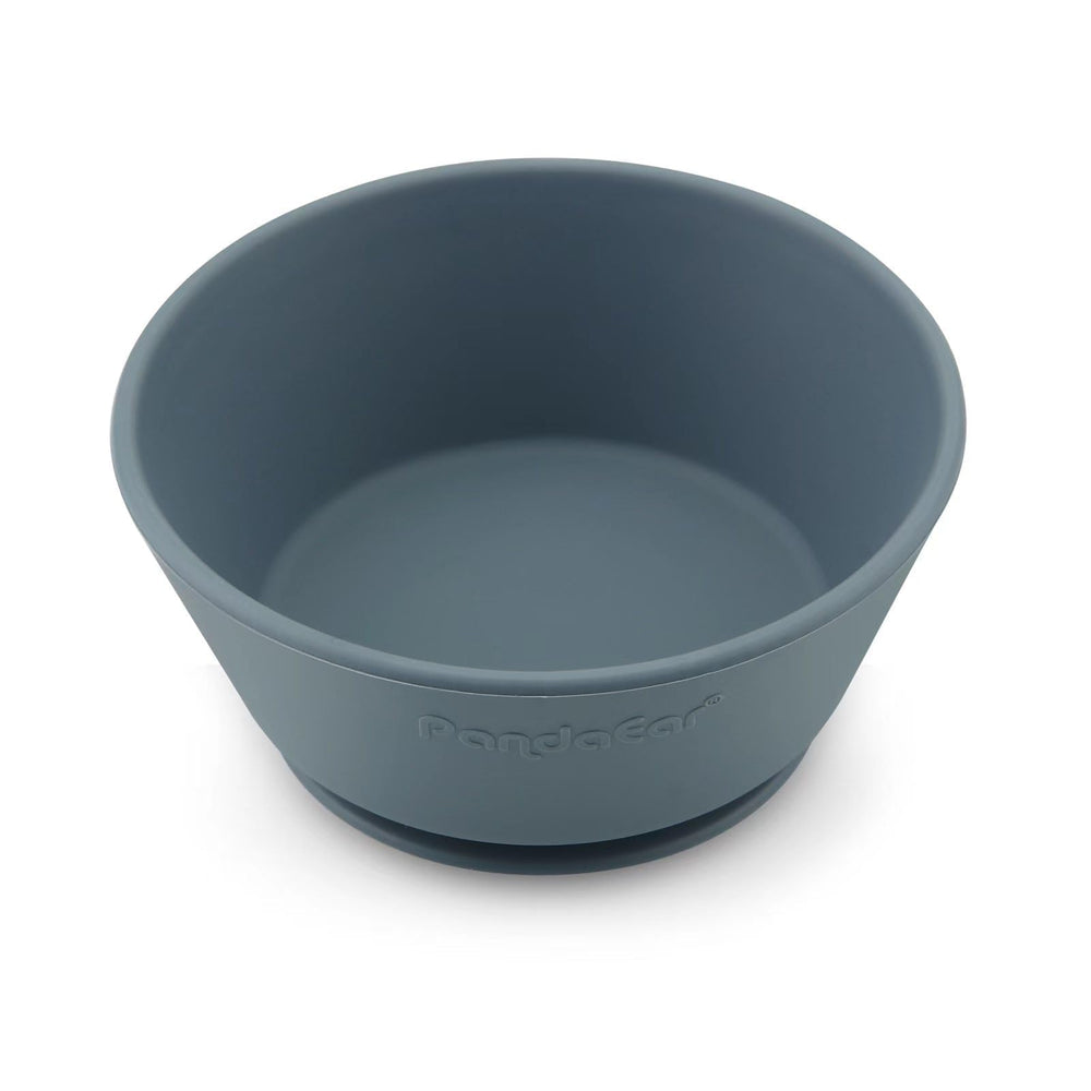 PandaEar first-stage feeding bowls in blue-gray for toddlers