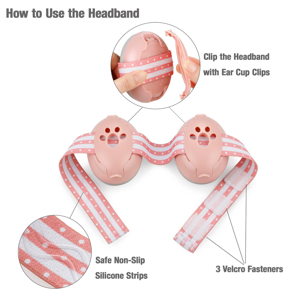 PandaEar fontanel-friendly headband ensures safe fit for 0-3 years.
