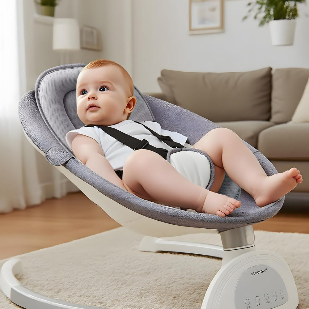 PandaEar infant head support in grey enhances cradle comfort for car seats