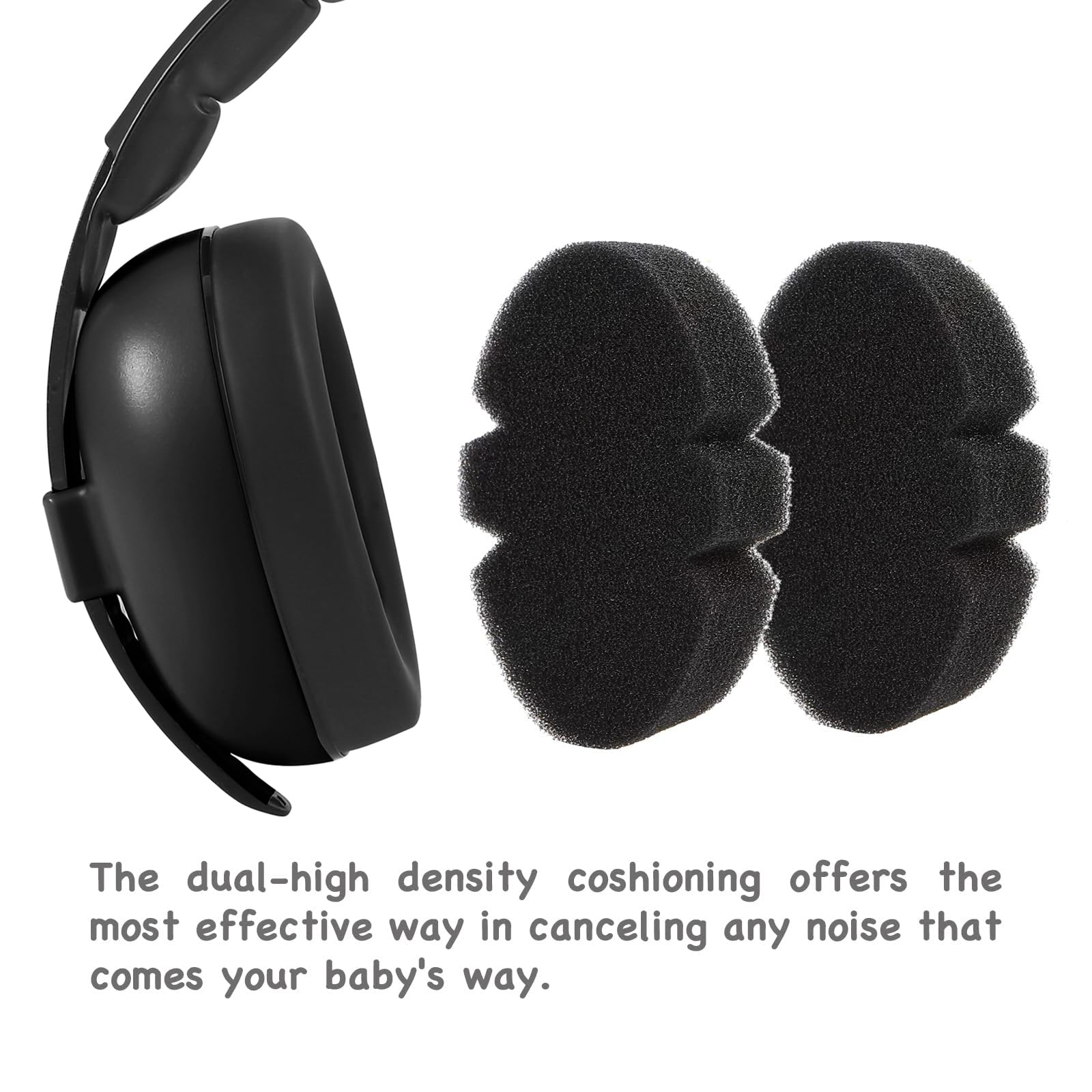 pandarear-infant-headphones-in-flight image illustrating noise protection during air travel for peaceful baby sleep.
