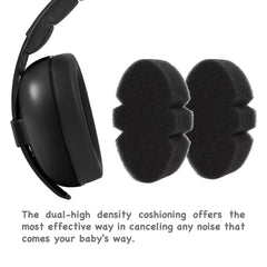 pandarear-infant-headphones-in-flight image illustrating noise protection during air travel for peaceful baby sleep.