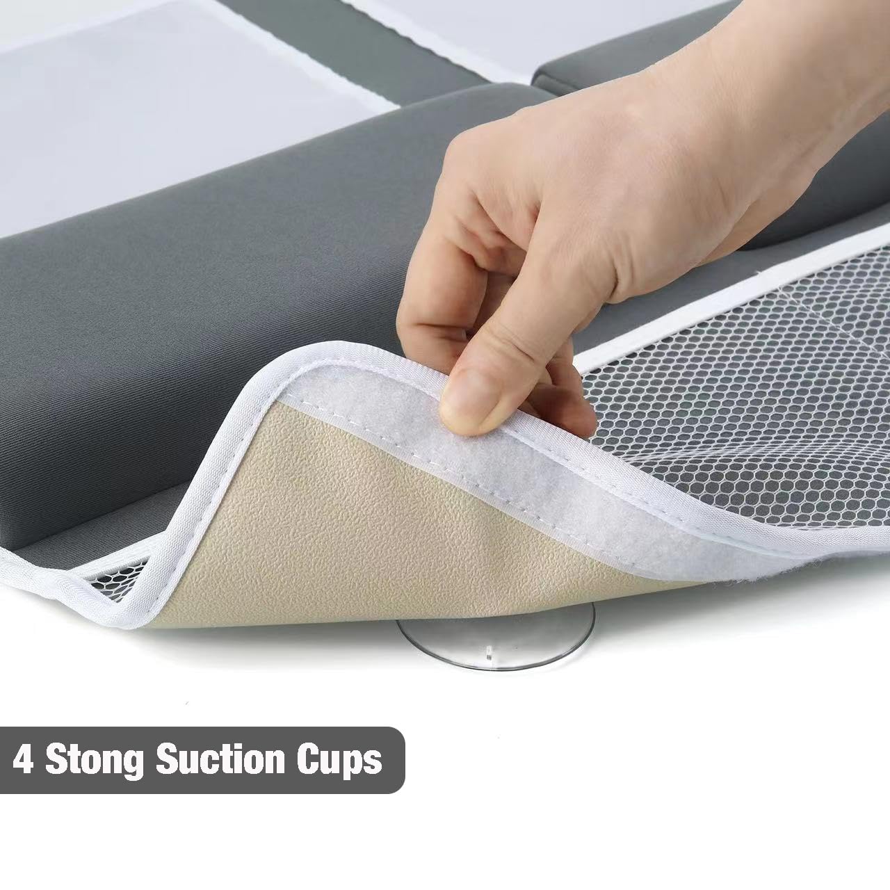 PandaEar non-slip backing and textured surface for stable tub placement.