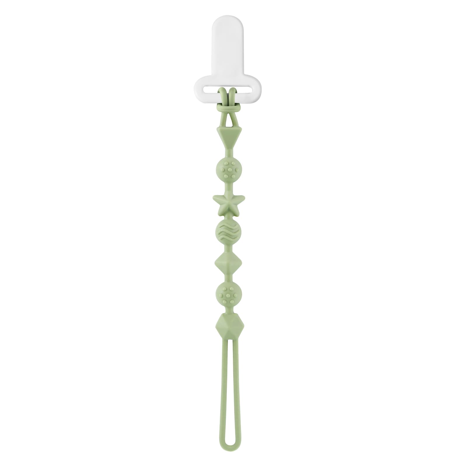 PandaEar on-the-go pacifier clip keeps pacifier within reach during walks.