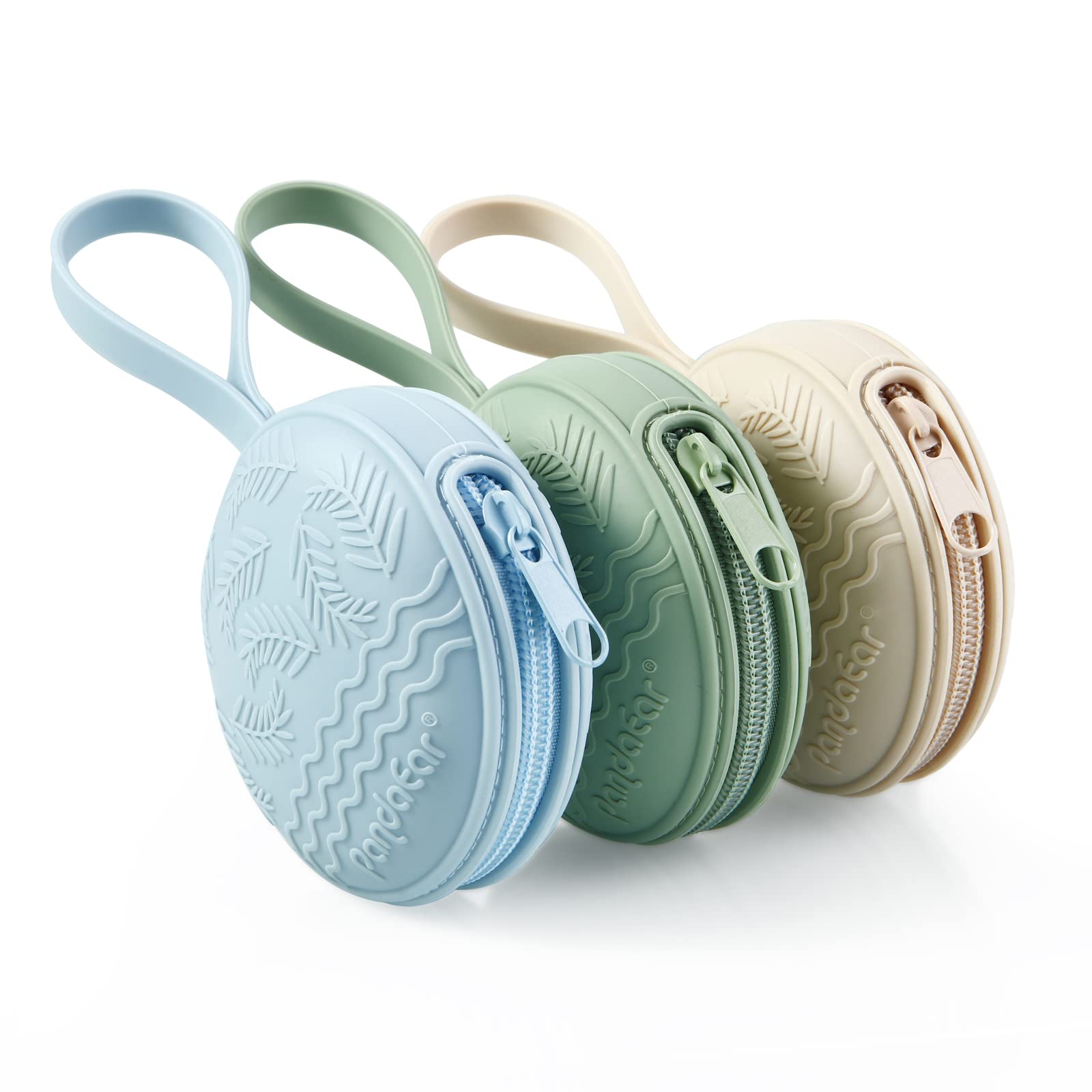 PandaEar pacifier holder closeup BPA-free silicone emphasizes baby-safe material.