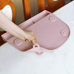 PandaEar placemat spill-catch groove directs drips to pockets