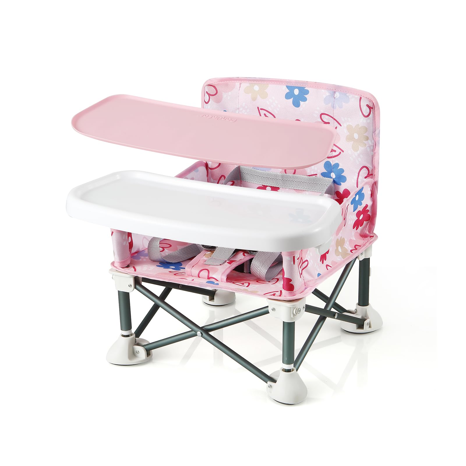 PandaEar portable baby seat folded pink for easy travel and storage