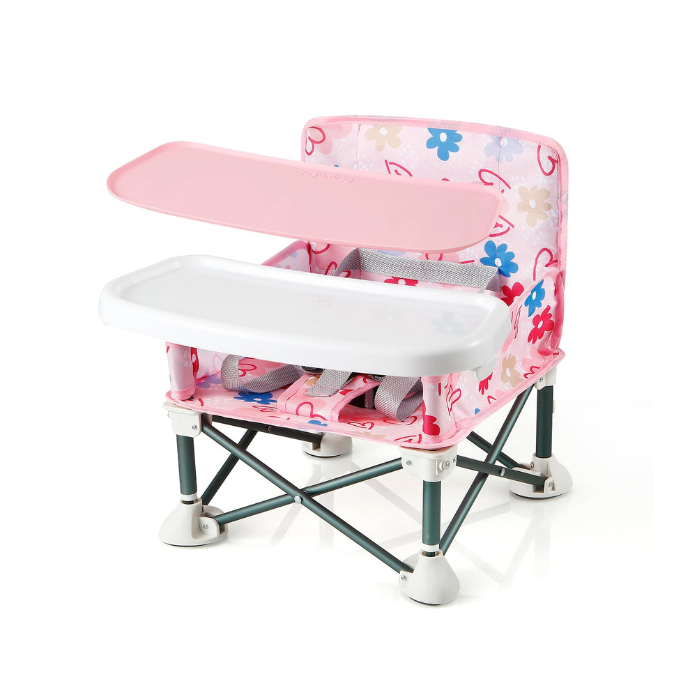 PandaEar portable baby seat folded pink for easy travel and storage