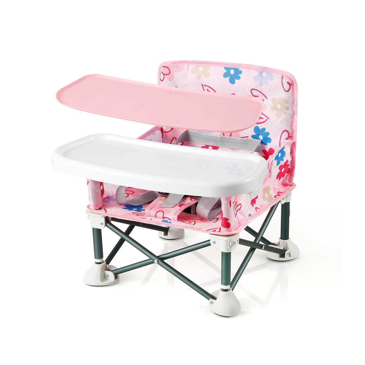 PandaEar portable baby seat folded pink for easy travel and storage