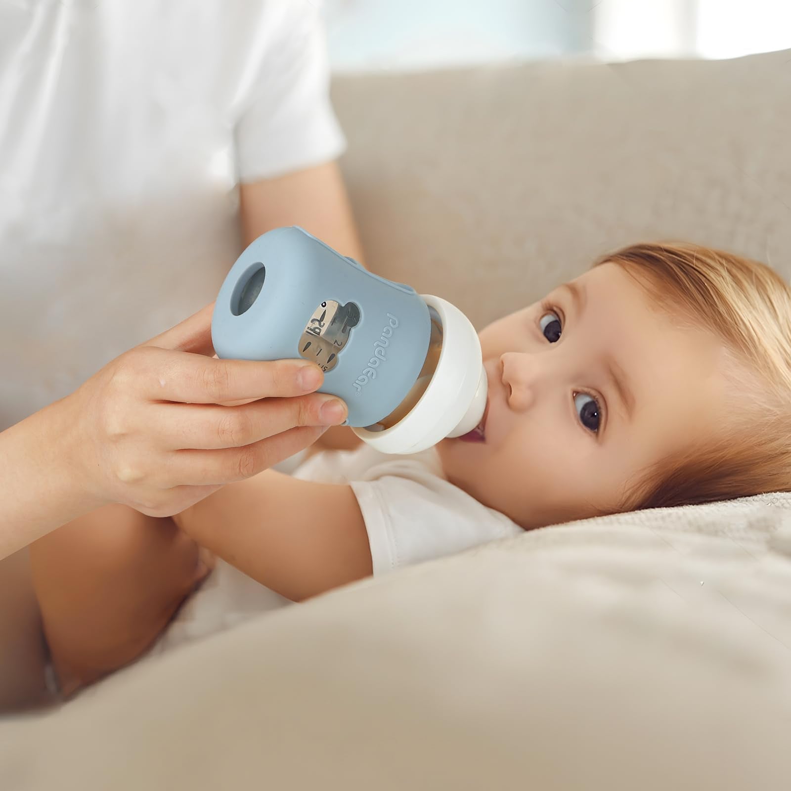 PandaEar protective sleeve for Avent 4oz bottle shields against bumps while baby feeds