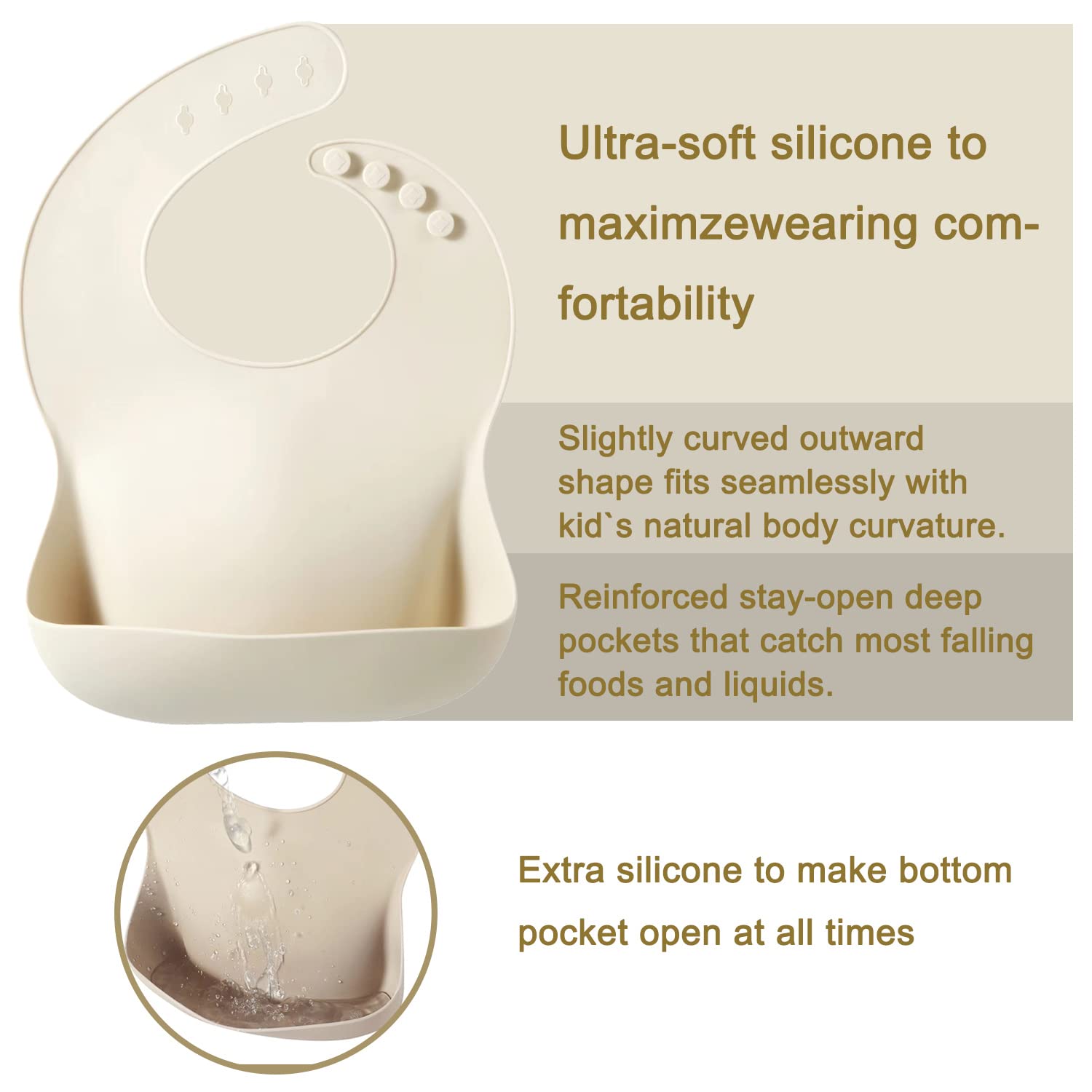 PandaEar silicone baby bib 3-pack with color variety.