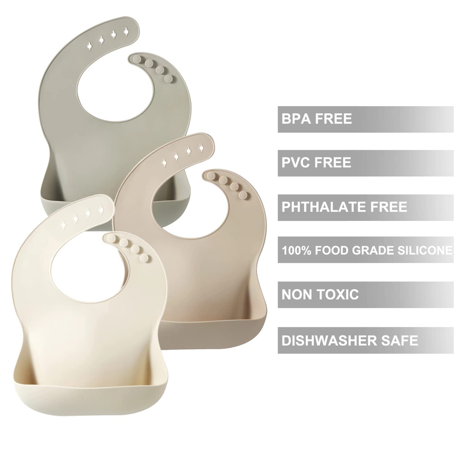 PandaEar silicone baby bib easy to wipe clean after meals.