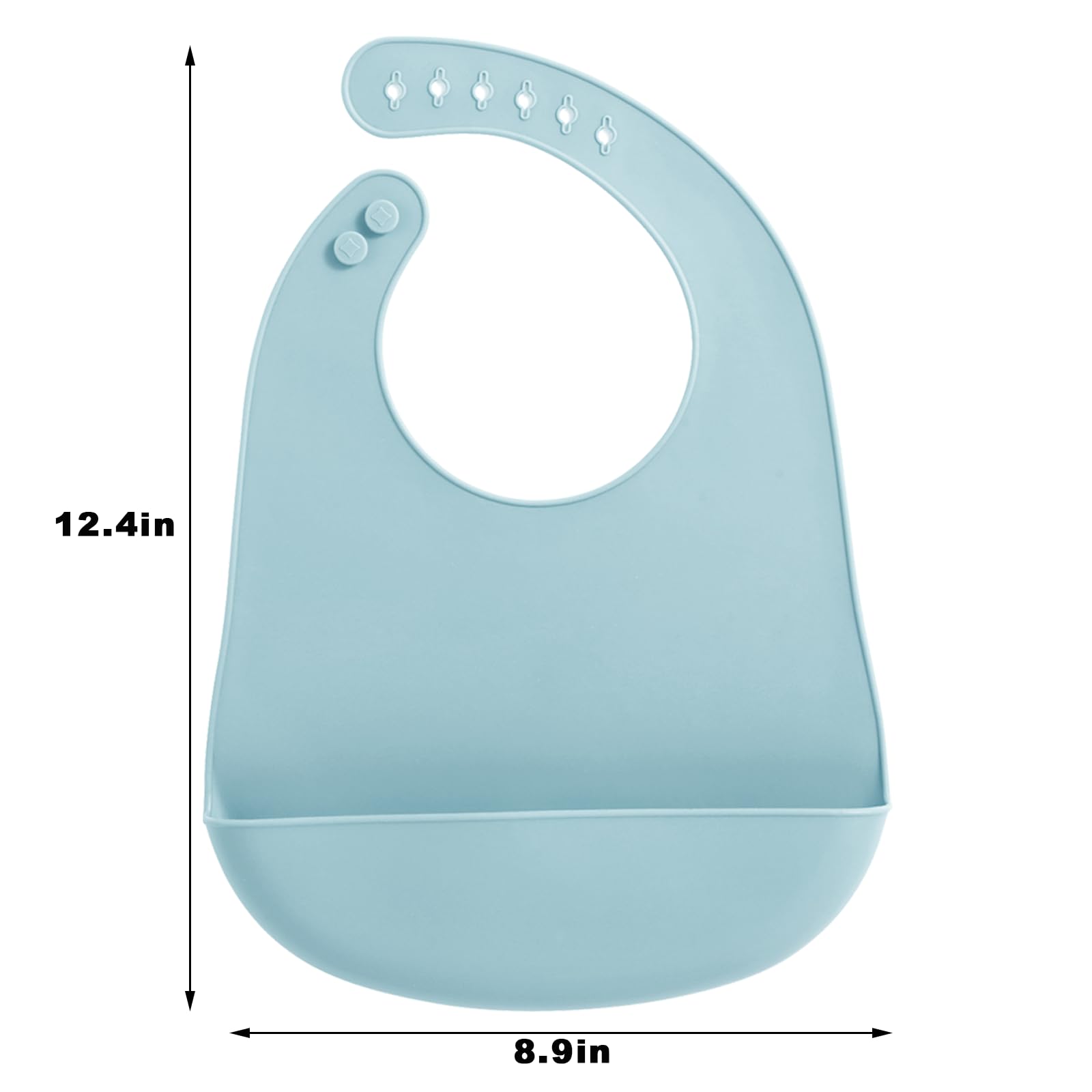 PandaEar silicone bib flesh color close-up of adjustable four-size closure