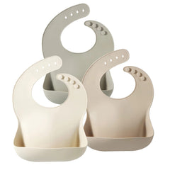 PandaEar silicone baby bib with soft-touch material for gentle feeding.