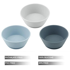 PandaEar silicone baby bowls showing food-grade material and safe edges