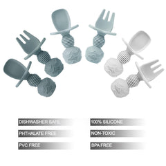PandaEar silicone baby spoon soft tip closeup emphasizes tender-gum friendly feeding