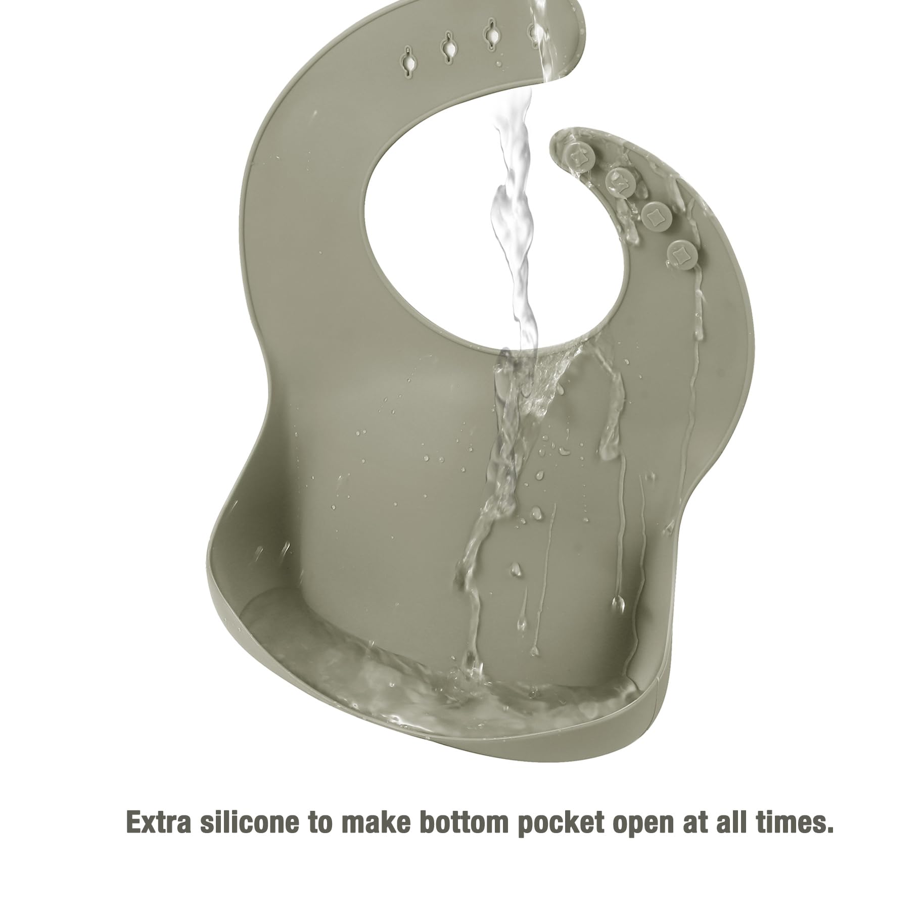 PandaEar silicone bib easy-clean material resists stains and dries quickly.