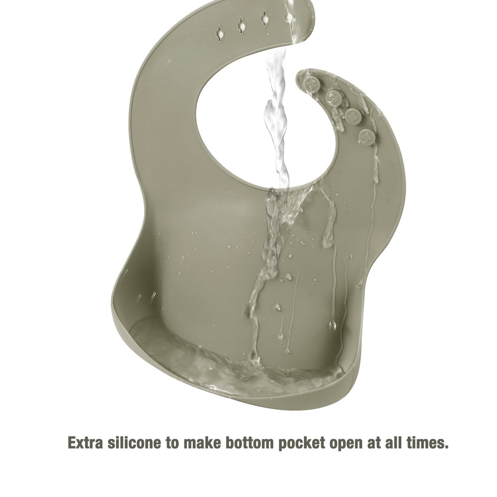 PandaEar silicone bib easy-clean material resists stains and dries quickly.