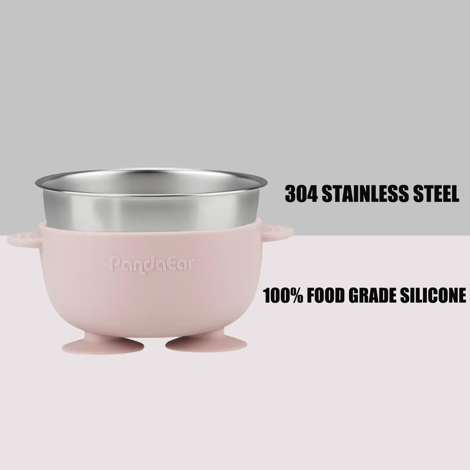 PandaEar silicone bib with food catcher keeps clothing clean.