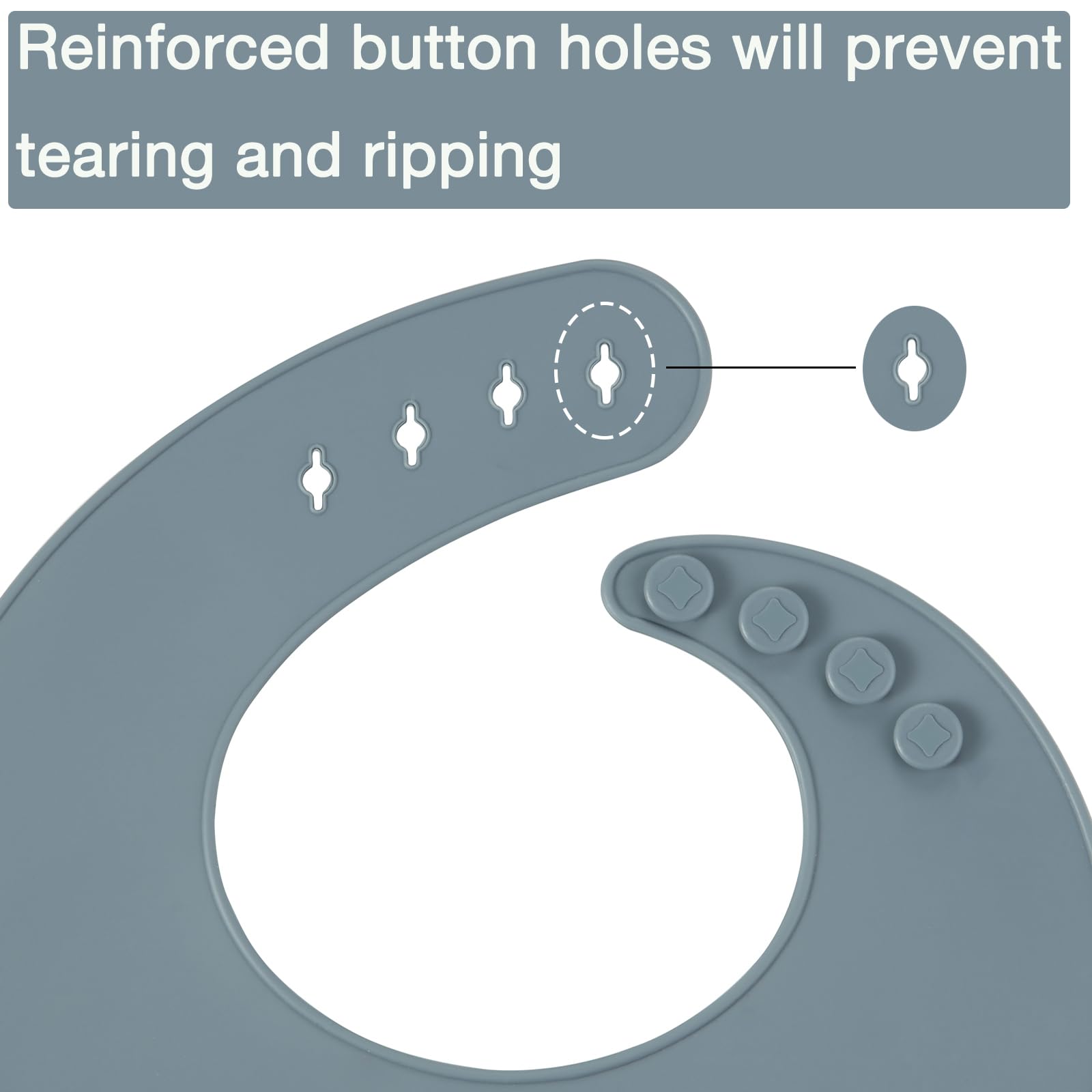 PandaEar stain-resistant silicone bib designed to resist food stains