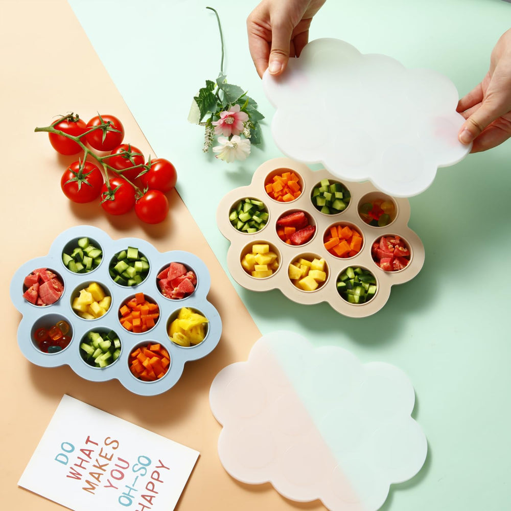 PandaEar silicone freezer tray used for storing baby food and purees.