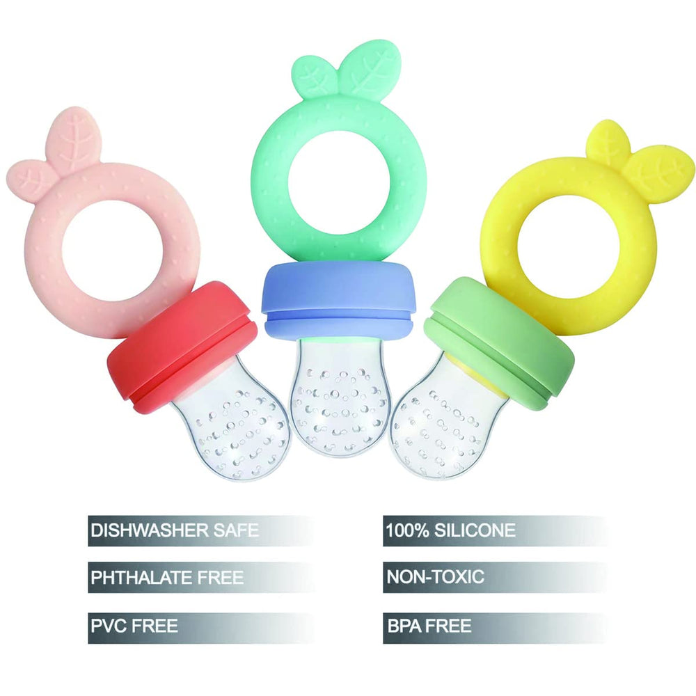 PandaEar silicone pouch variety with different sizes enables gradual solids introductions.