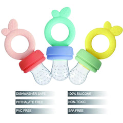 PandaEar silicone pouch variety with different sizes enables gradual solids introductions.