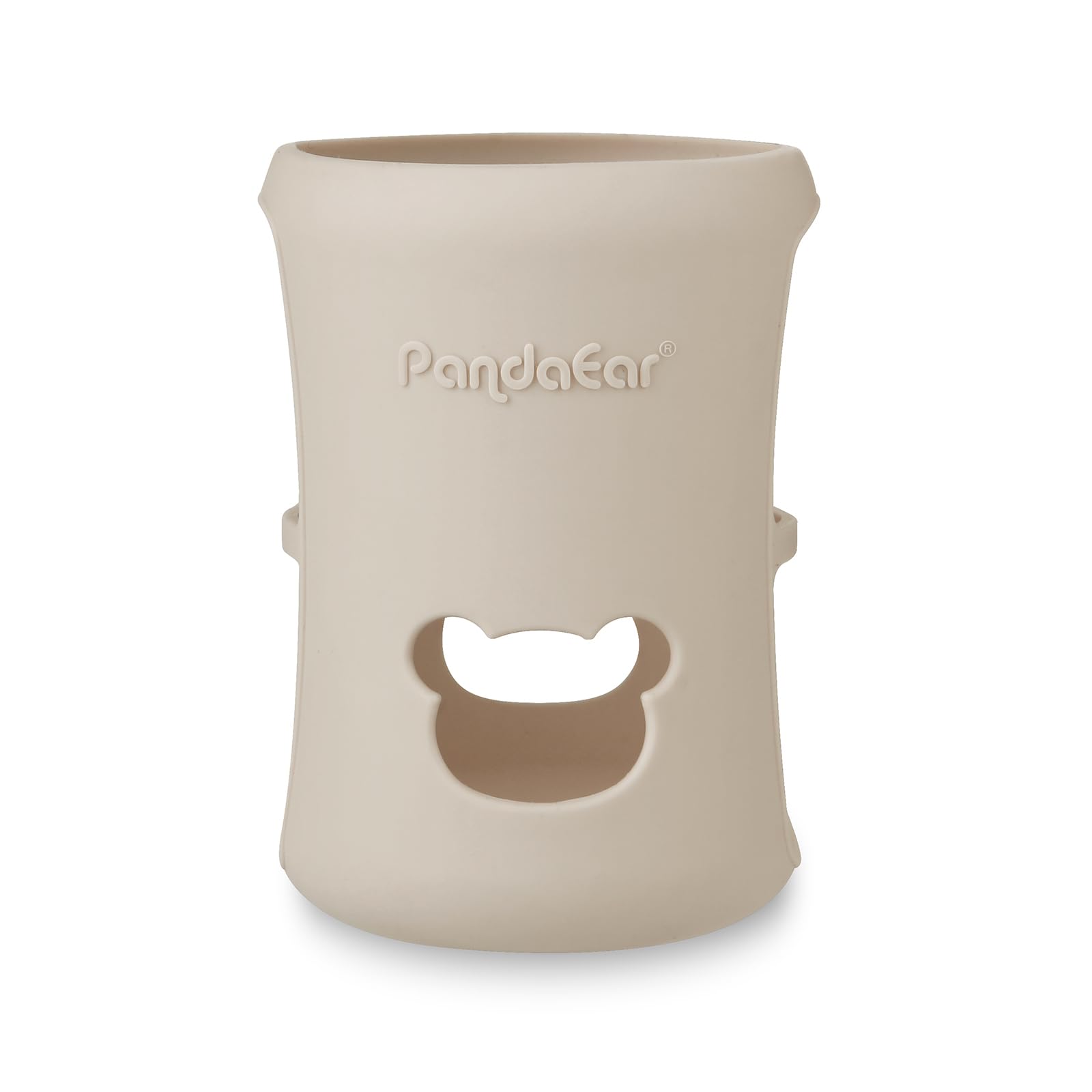 PandaEar silicone sleeves cutout-view milk marks make measuring while feeding easier.