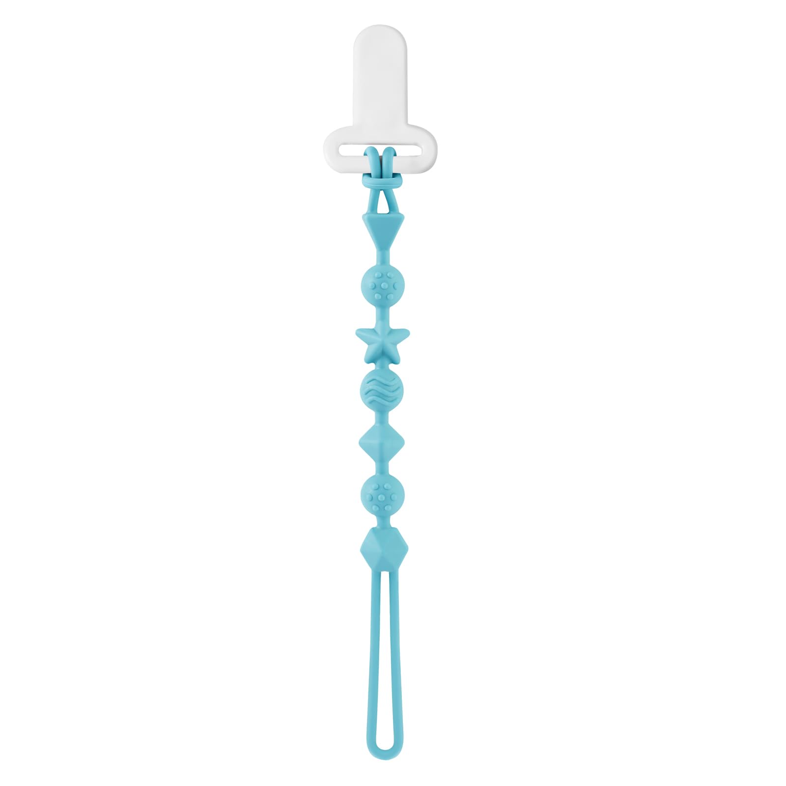 PandaEar silicone teether clip easy to clean and sanitize.