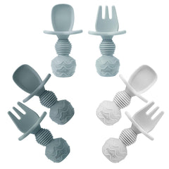 PandaEar six-pack silicone baby spoons pack highlighting safe non-toxic design for gentle feeding