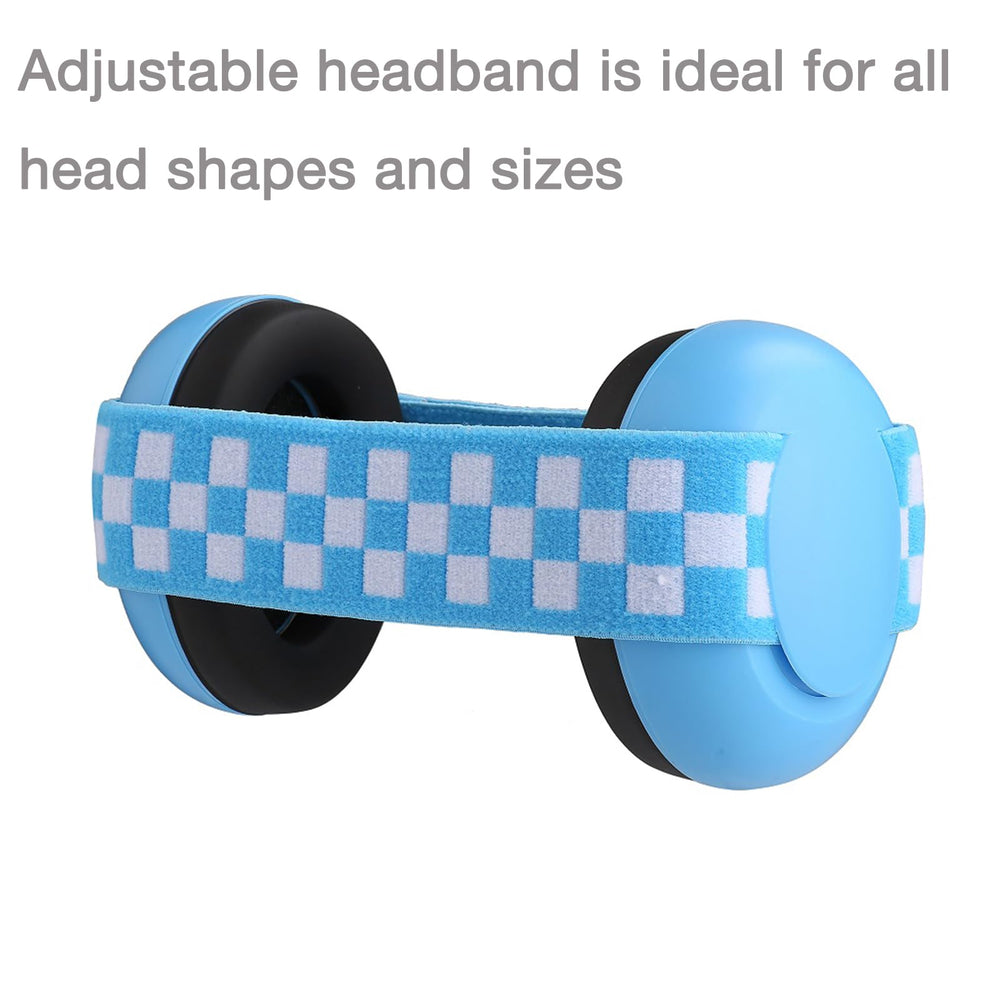 PandaEar blue sleep-friendly earmuffs in use to help calmer nights.