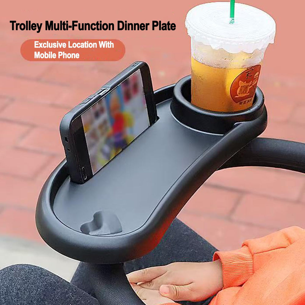 PandaEar tray shows built-in phone stand for on-the-go entertainment.