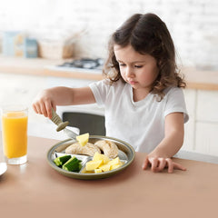 PandaEar toddler spoons and forks with rounded edges for safe feeding.