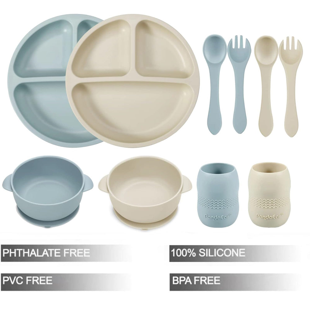 PandaEar suction bowl grips surfaces for stable feeding during mealtimes.