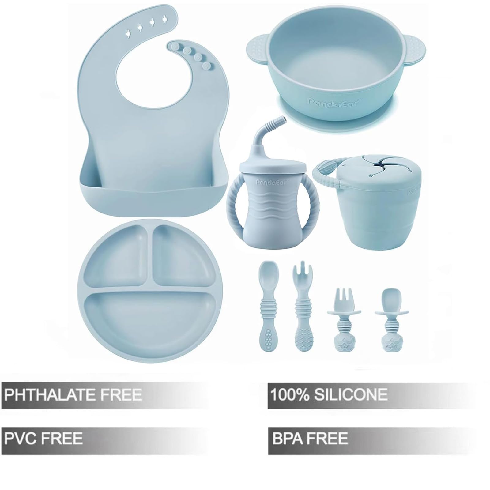 PandaEar suction bowl showing spill-resistant design during self-feeding