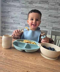 PandaEar tiny cup with spoons helps toddlers sip and learn self-feeding.