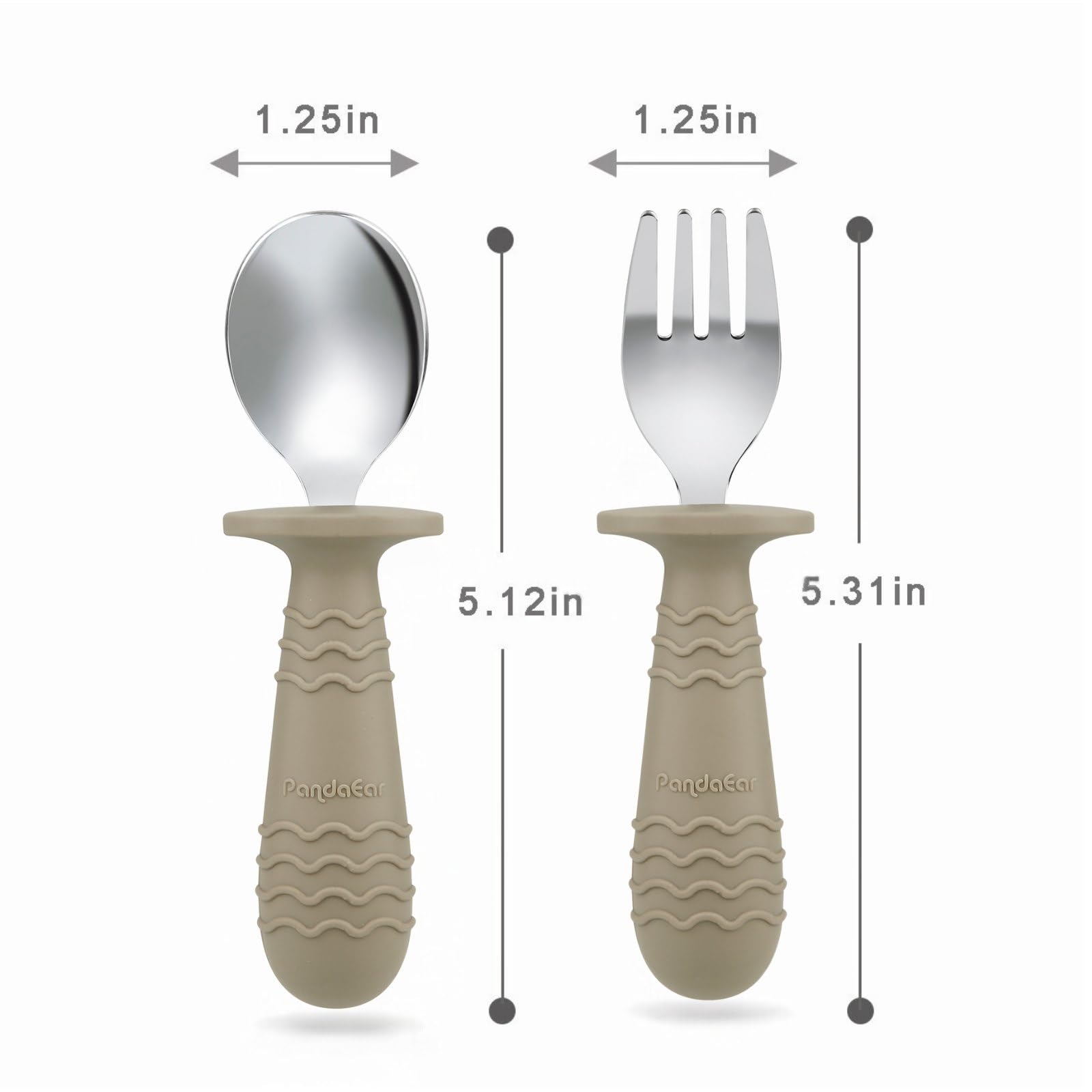 PandaEar toddler utensils with easy-grip handles support confident self-feeding.