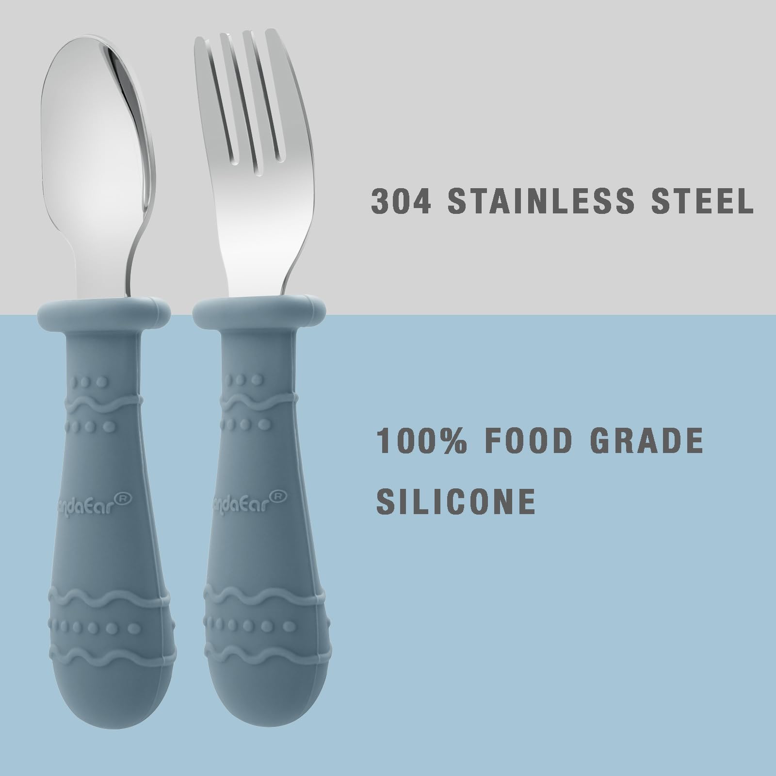 PandaEar forks with rounded edges promote safe, gentle meals