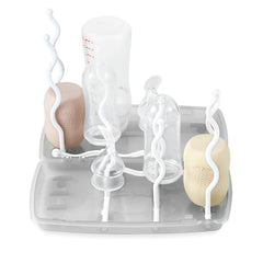 PandaEar upright bottle drying rack with vertical slots for air-drying bottles.