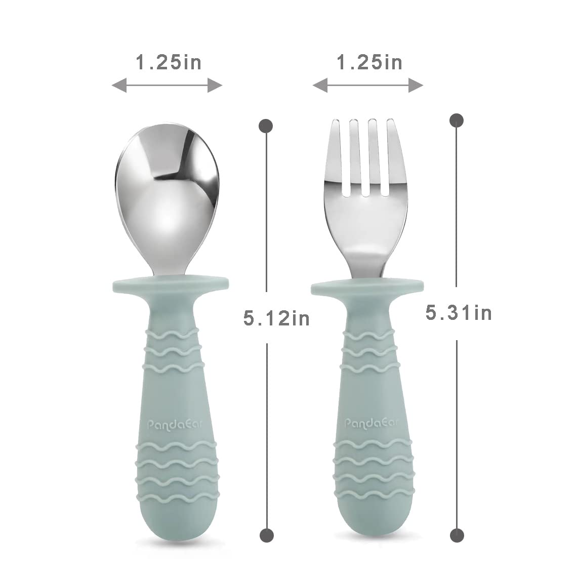 PandaEar fork close-up showing curved tines for gentle feeding