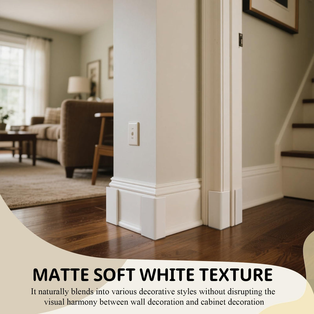 Pangda matte white corner blocks blend with decor.
