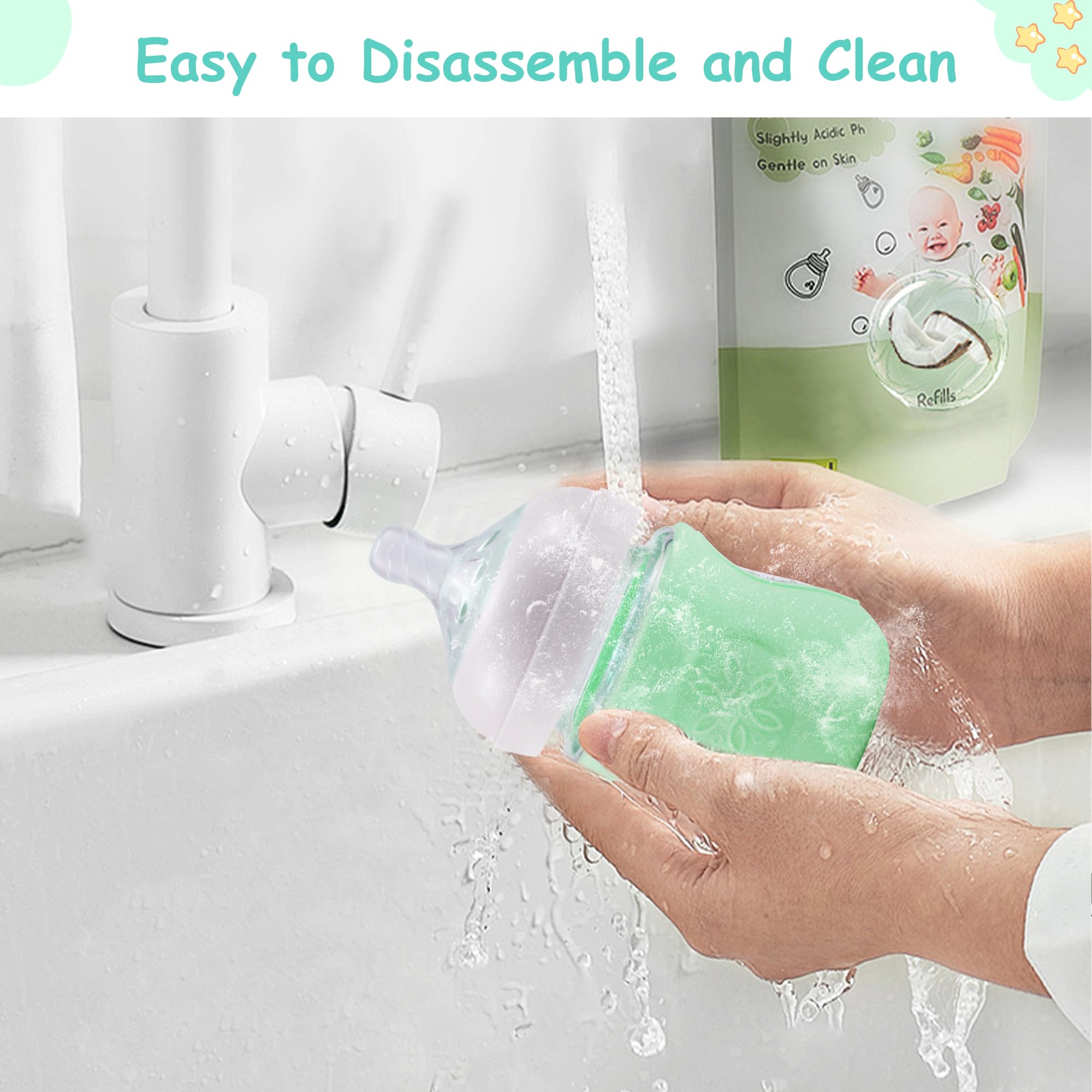 PANIMOSI side cutout keeps the bottle scale visible during use.