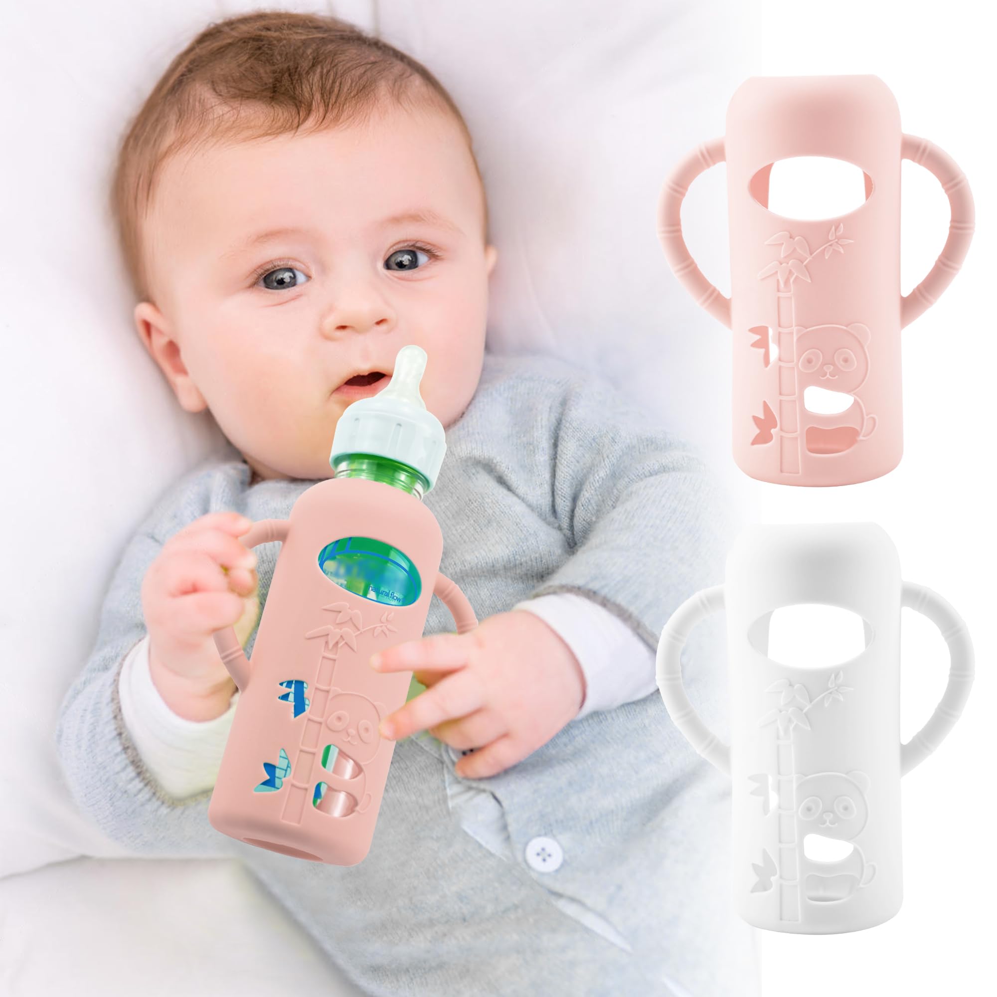 Panimosi Dr Brown's narrow bottle sleeve 8oz protects glass bottles from drops and scratches.