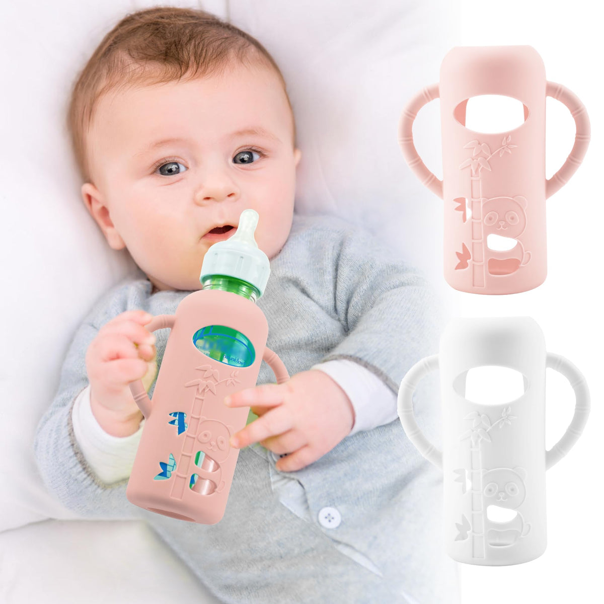Panimosi Dr Brown's narrow bottle sleeve 8oz protects glass bottles from drops and scratches.
