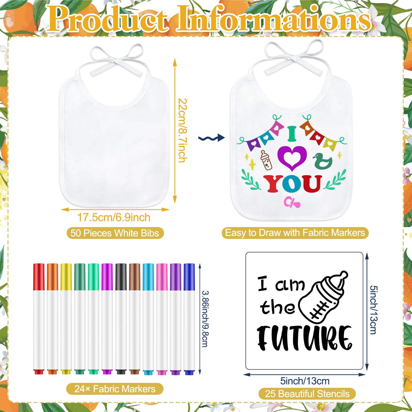 Panitay decorated bibs featuring personalized patterns