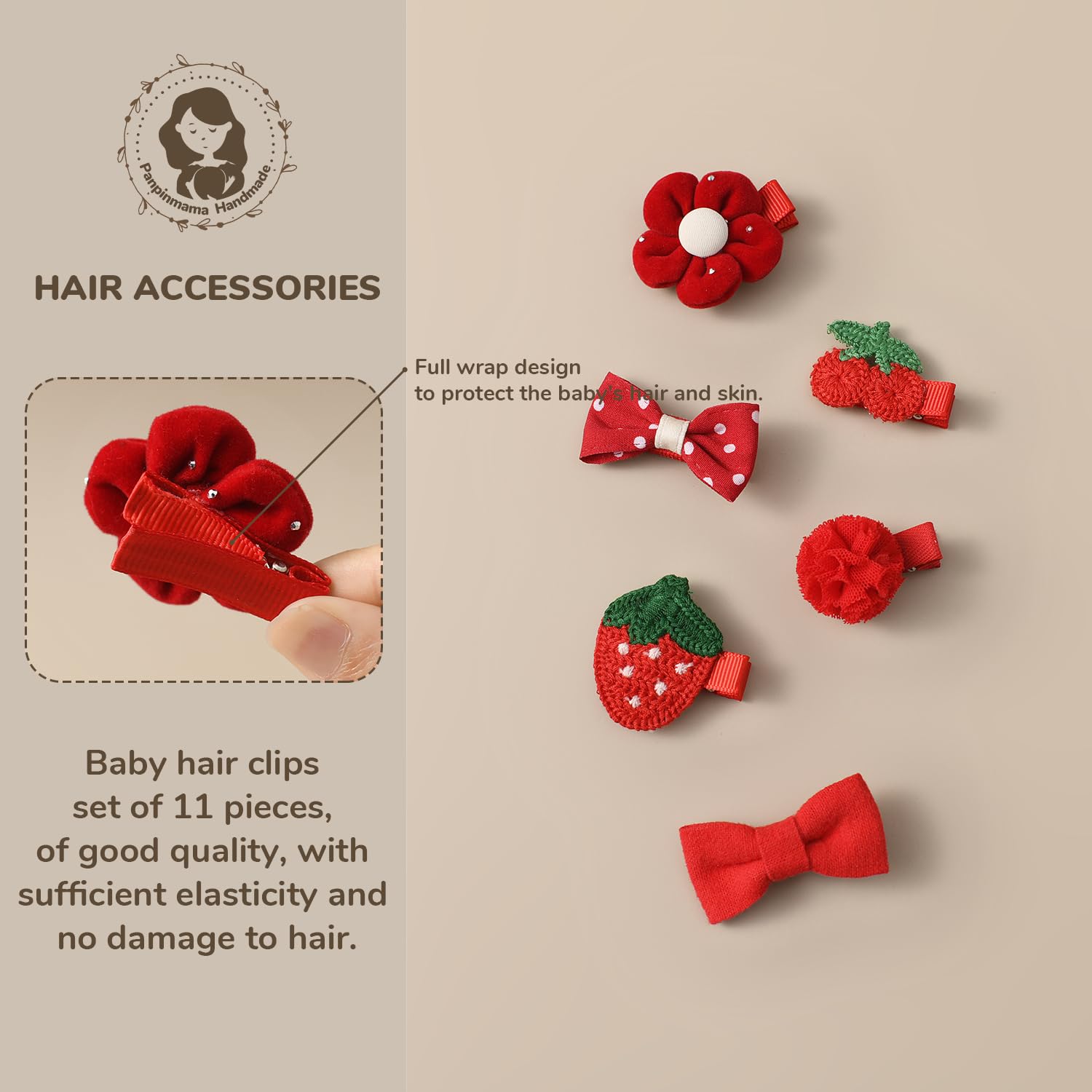 panpinmama floral embroidery clip adds cute detail to everyday outfits.