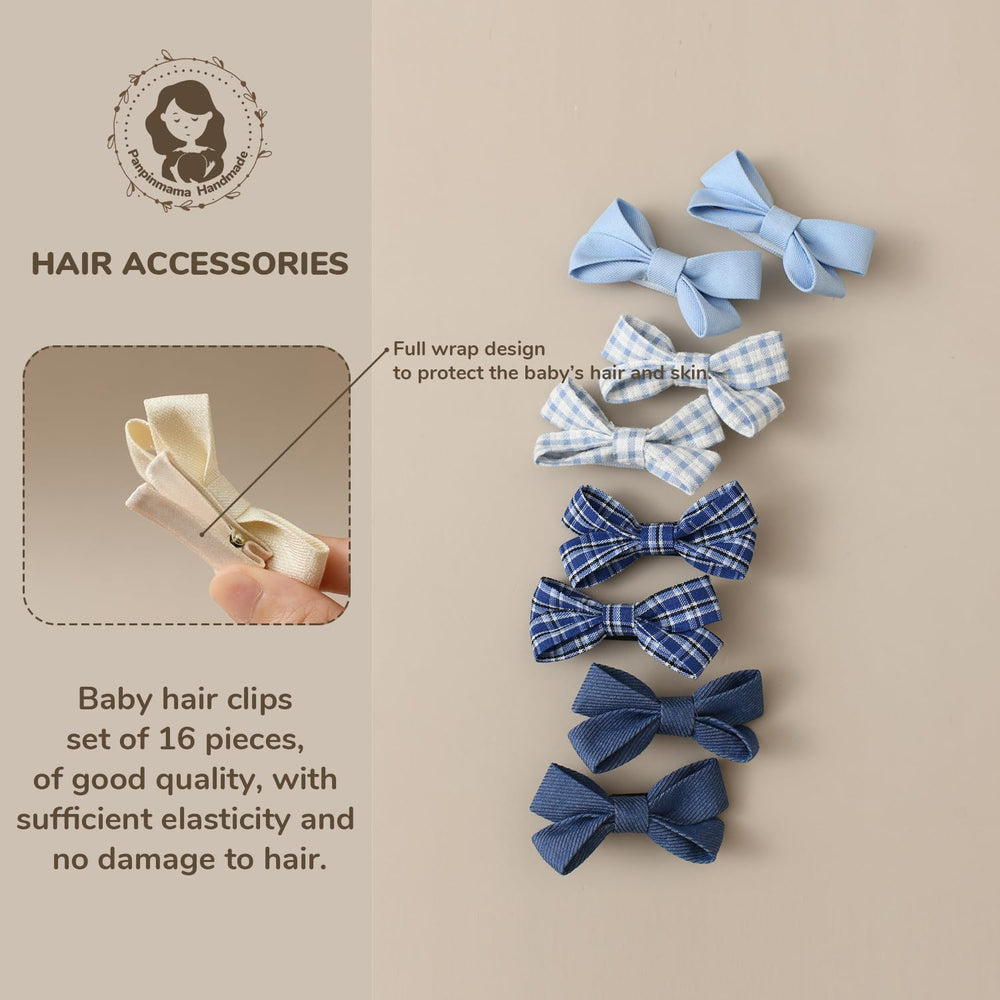 Panpinmama infant hair clips soft fabrics provide gentle hold for delicate hair.